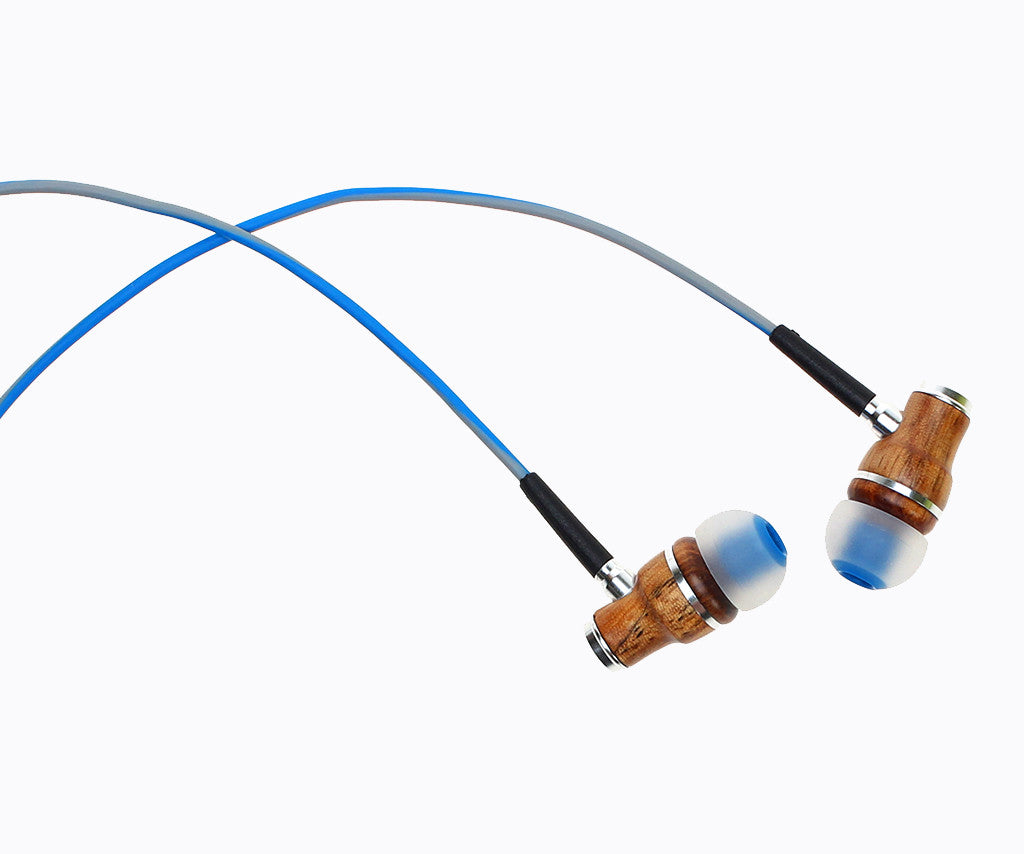 NRG 3.0 In-Ear Wood Headphones - Blue and Gray