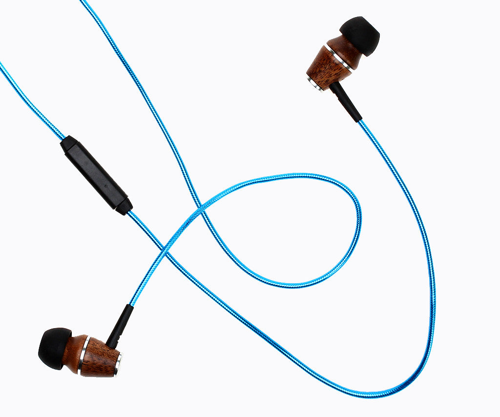 XTC 2.0 In-Ear Wood Headphones - Electric Blue