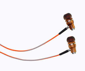 NRG 3.0 In-Ear Wood Headphones - Orange and Gray
