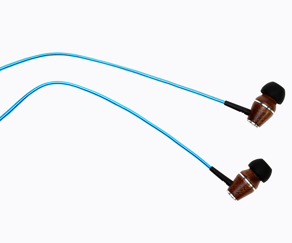 XTC 2.0 In-Ear Wood Headphones - Electric Blue