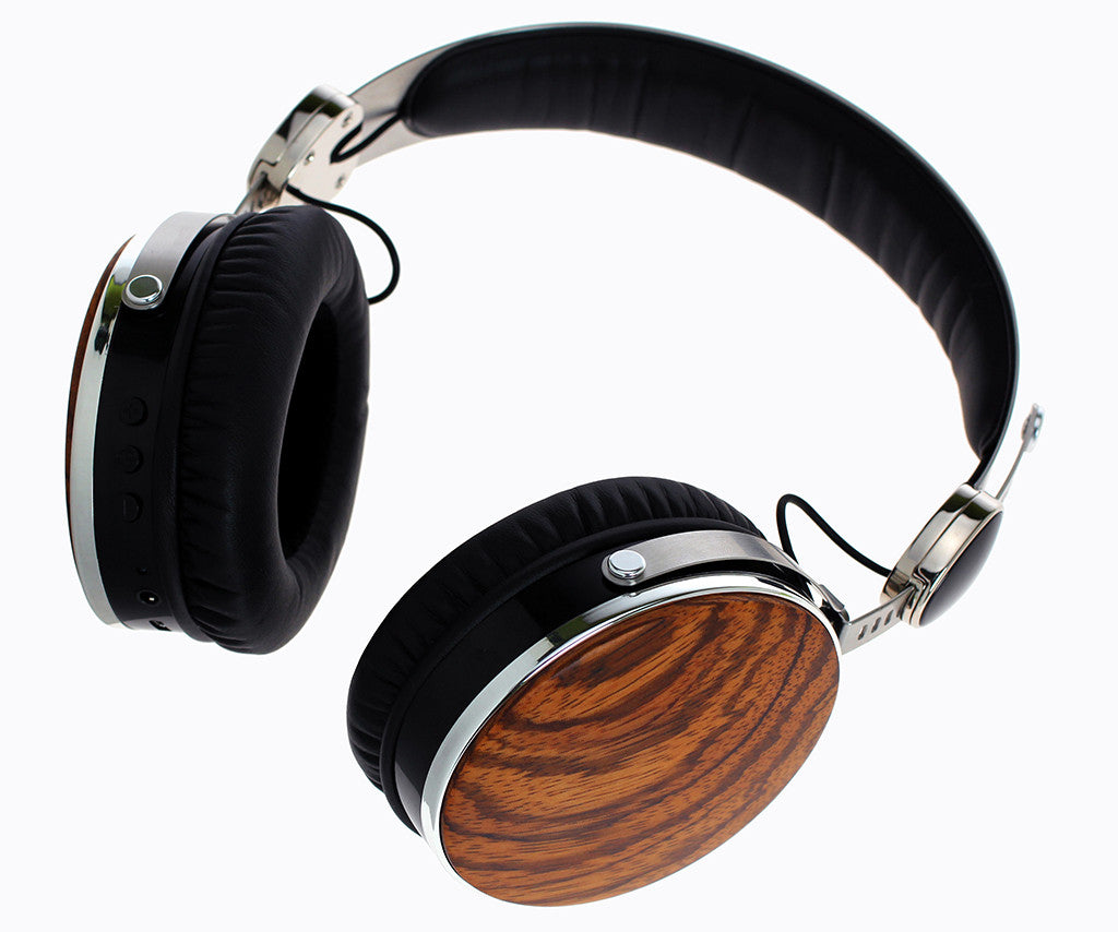 Symphonized Wraith 2.0 Bluetooth Genuine Wood Wireless Headphones with 3.5mm Cable Included for Wired Use