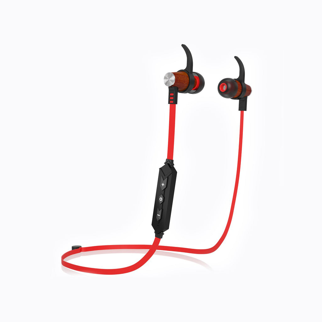 XTC Bluetooth Wireless In-ear Wood Headphones - Red