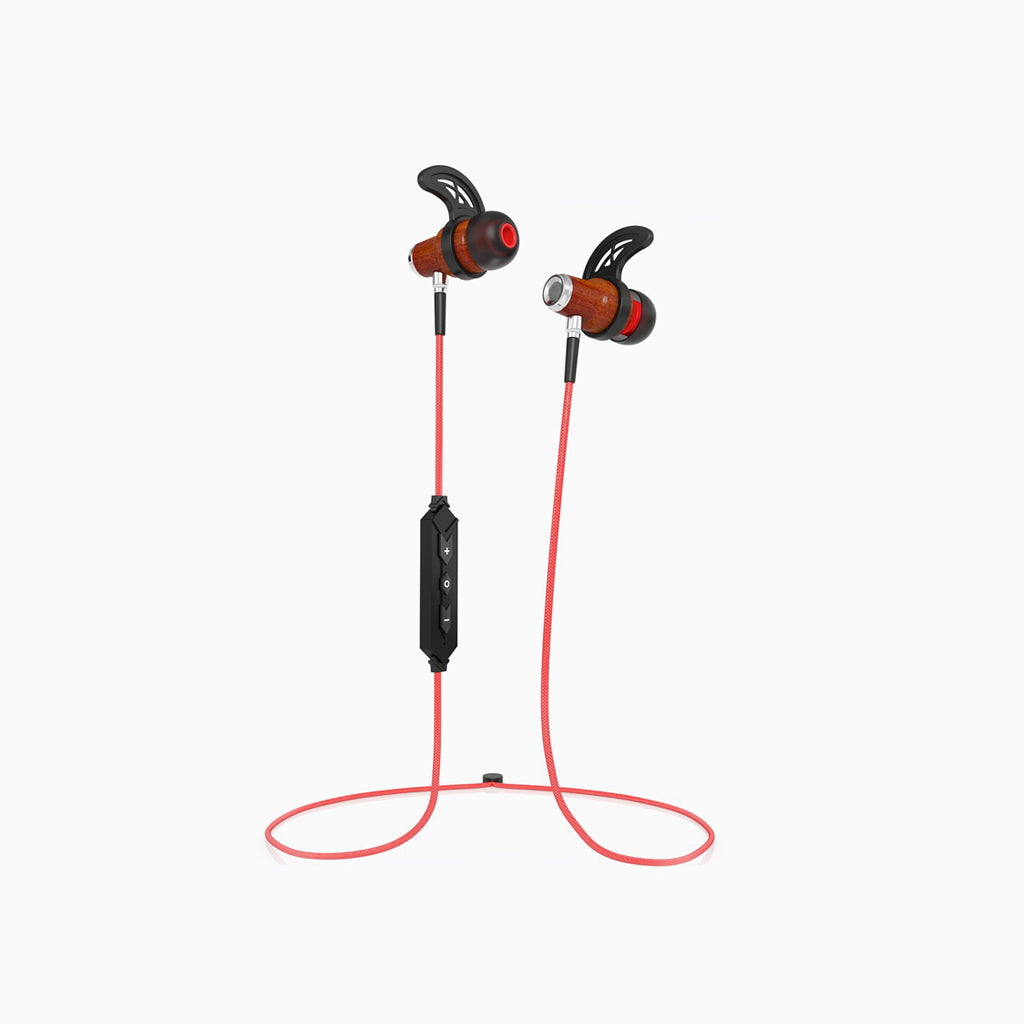 NRG 2.0 Bluetooth Wireless In-ear Wood Headphones - Red