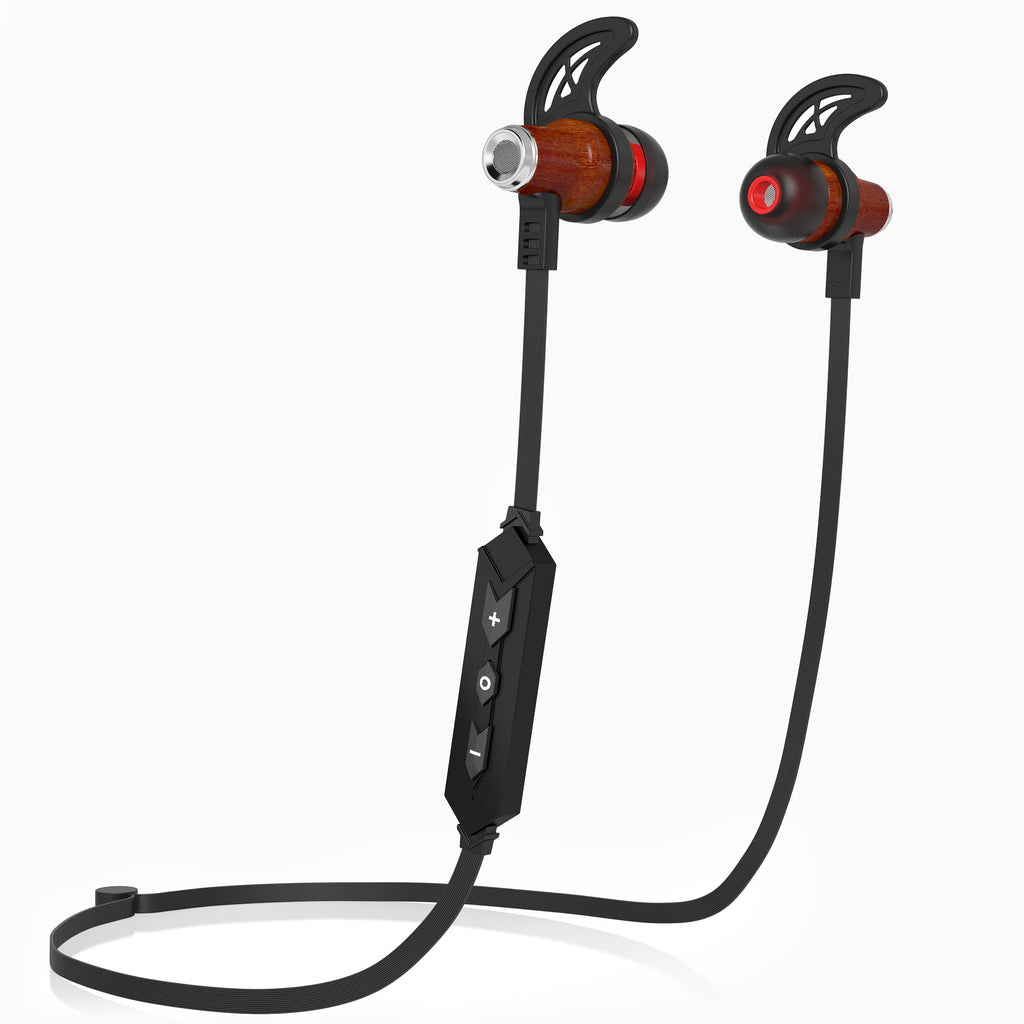 NRG Bluetooth Wireless In-ear Wood Headphones - Black