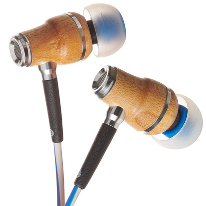 NRG X In-Ear Wood Headphones - Blue and White